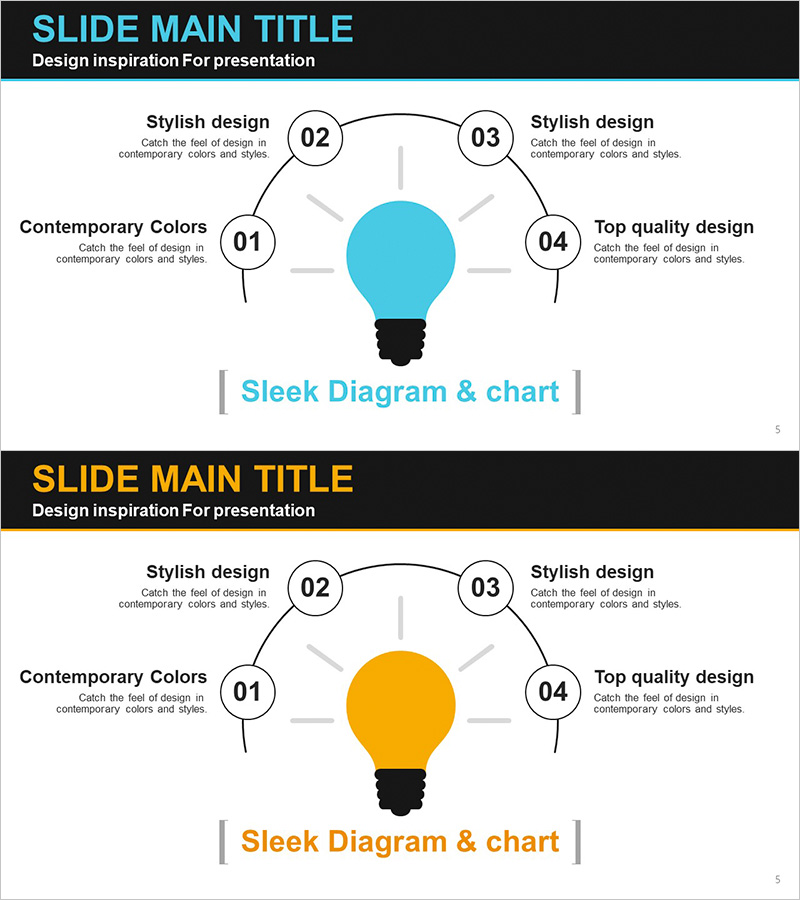 전구 일러스트 연결 다이어그램 – 사업 비전 및 전략 수립