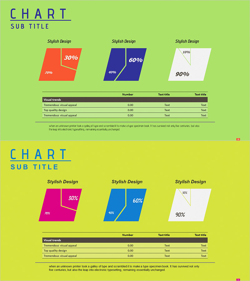 평행사변형 그래프와 테이블표 – 제품 및 서비스 소개/재무 성과 visual화