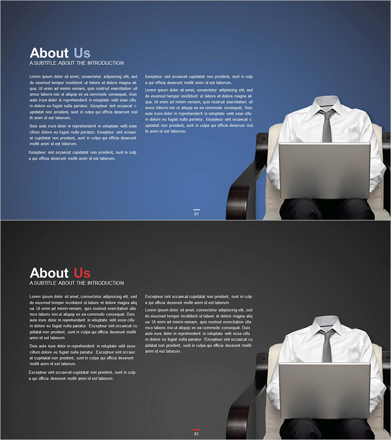 비즈니스맨 사업 소개 슬라이드