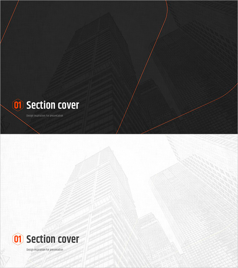 오렌지 육각형 템플릿 간지 – 혁신적인 섹션 커버