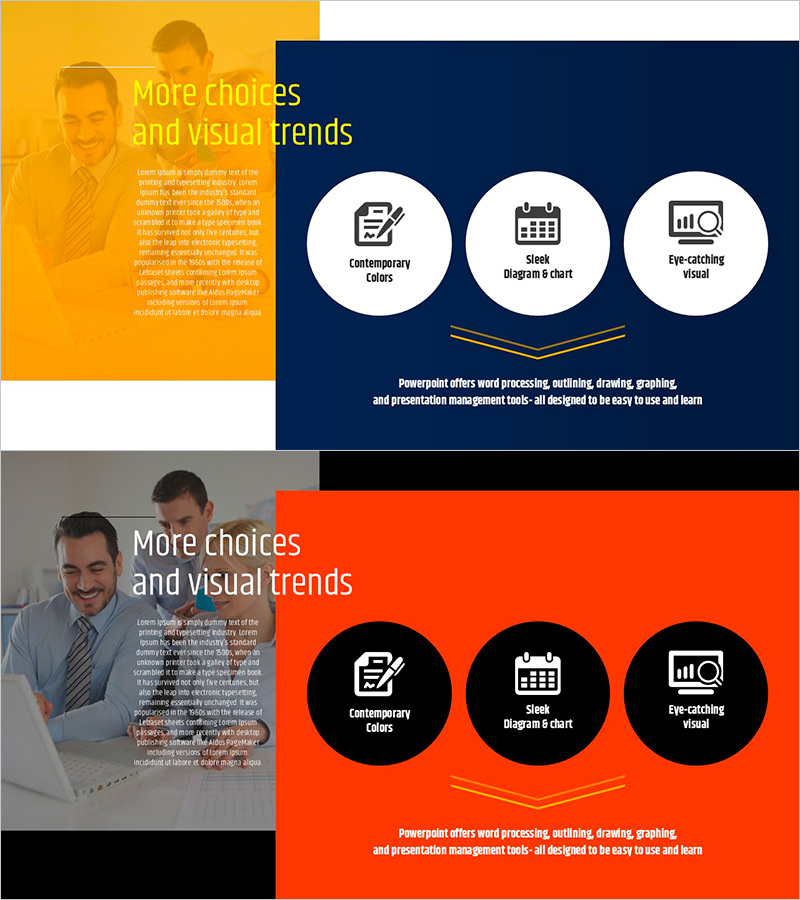 타이포 그라피 와이드 템플릿 아이콘&텍스트2 - 비즈니스 전략과 마케팅 목표