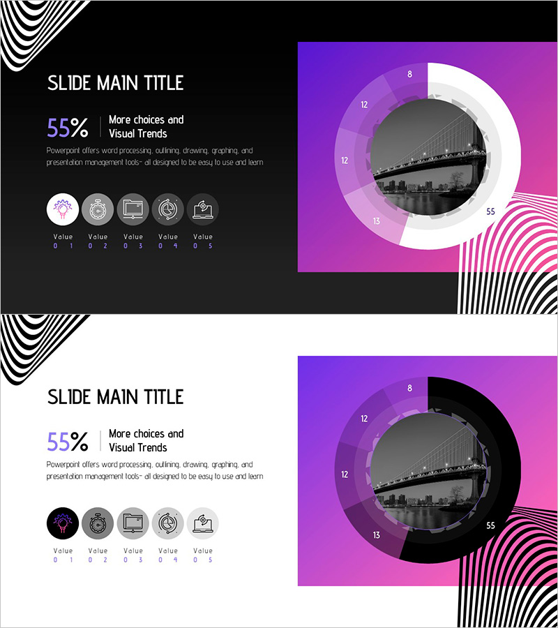 환상적인 도넛차트로 사업 현황을 시각화 – 매력적인 제품 소개