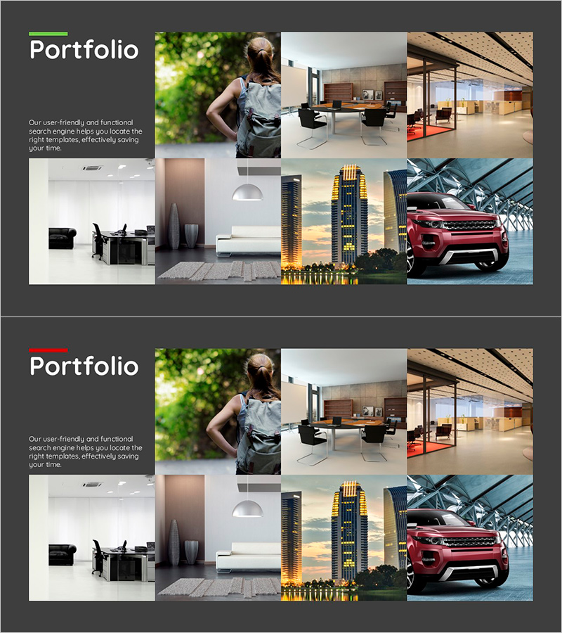 인테리어 템플릿 포트폴리오 – 현대적 디자인