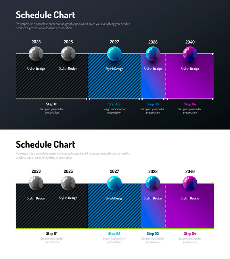 인포그래픽 디자인 와이드 템플릿 다이어그램 – 단계별 일정계획