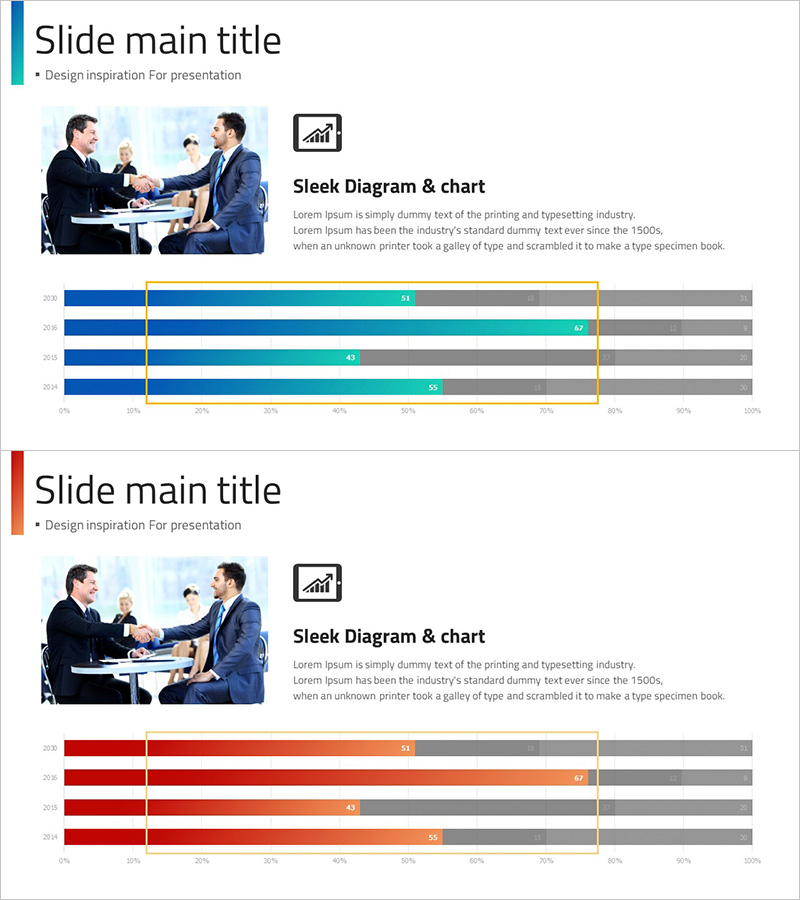 비즈니스 성과 분석을 위한 효율적인 다이어그램 슬라이드