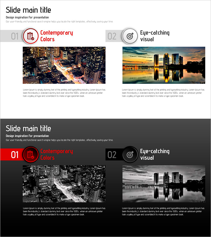 비전 이미지&텍스트로 사업소개를 시각화한 프레젠테이션 템플릿