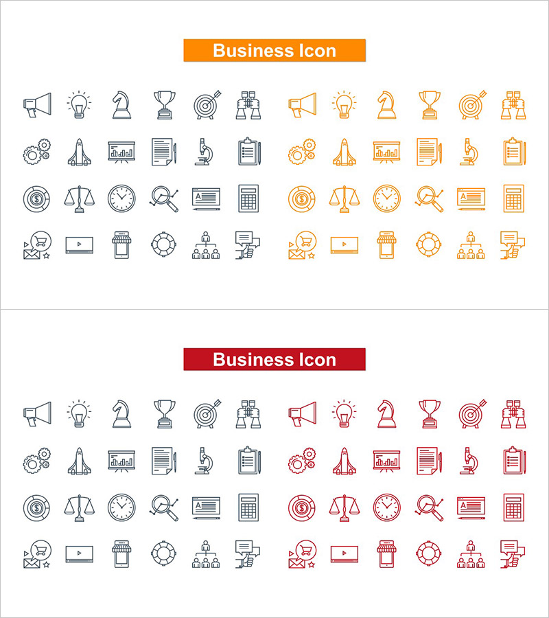 비즈니스 아이콘 슬라이드 