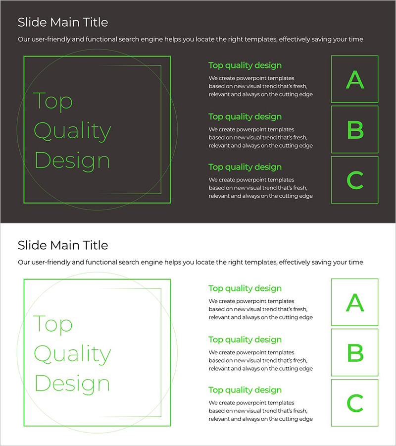 그린&그레이 와이드 템플릿 텍스트 박스 – 신뢰를 주는 구조