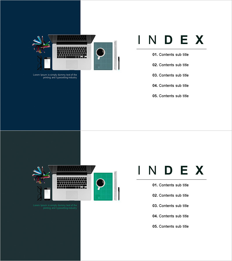 모던 비즈니스 템플릿 목차 – 직관적 구성
