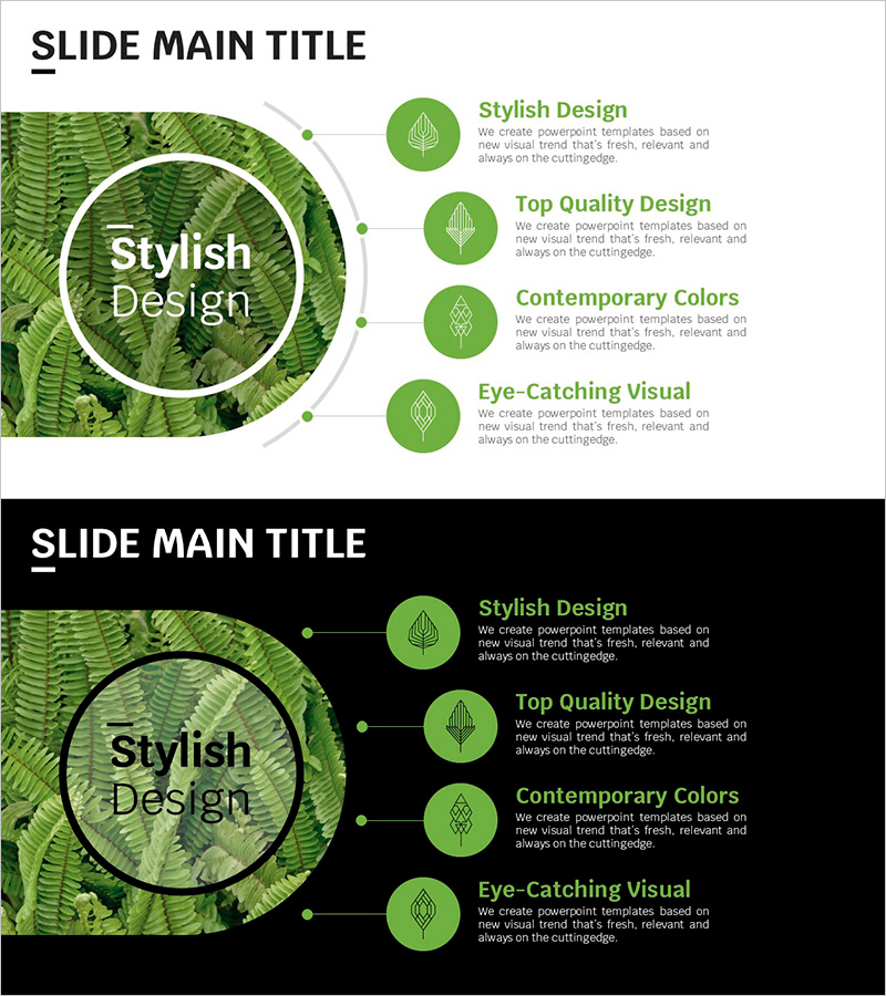 트렌드 컬러 와이드 템플릿 다이어그램 – 사업전략과 비전 표현