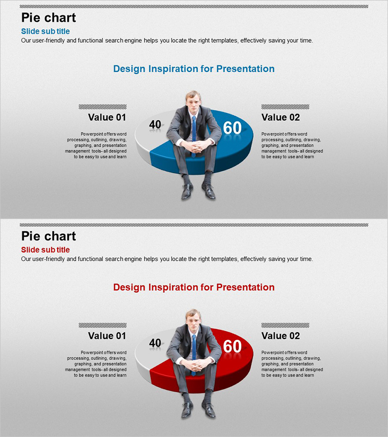 비즈니스 3D 파이형 원그래프 – 시장 및 경쟁사 분석에 최적화