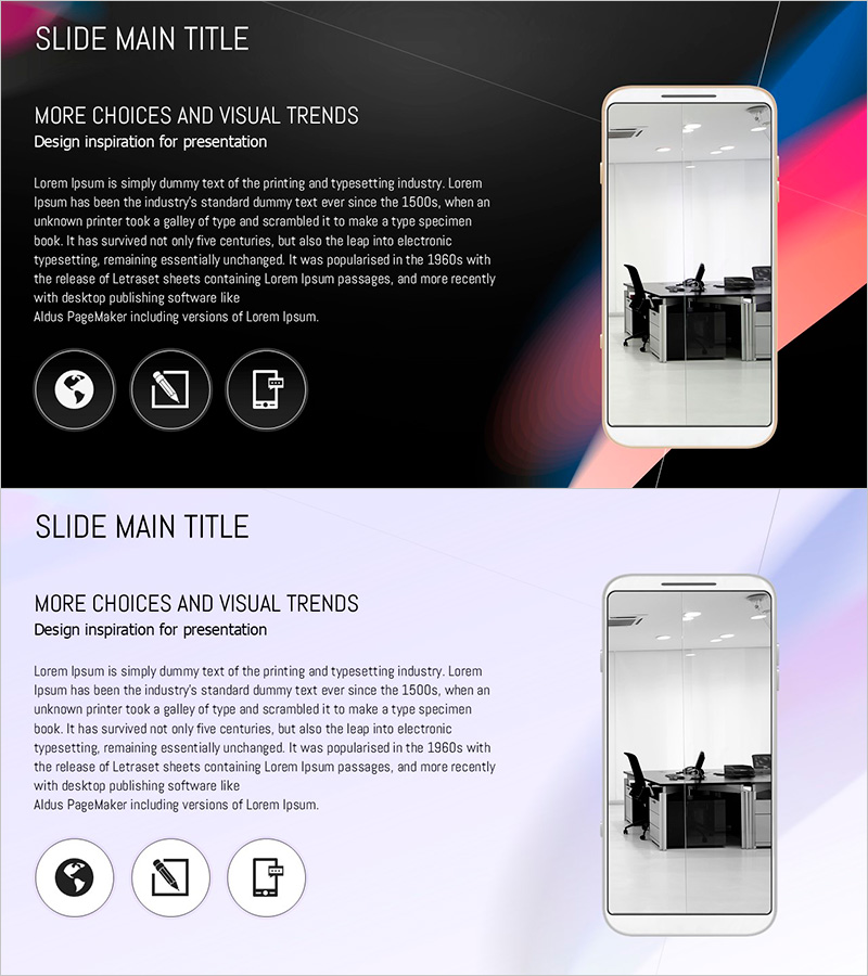 원형 그라데이션 와이드 템플릿 목업 – 제품 및 서비스 소개