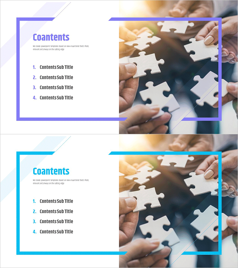 비즈니스 팀워크 템플릿 목차 – 시각적 조화와 함께