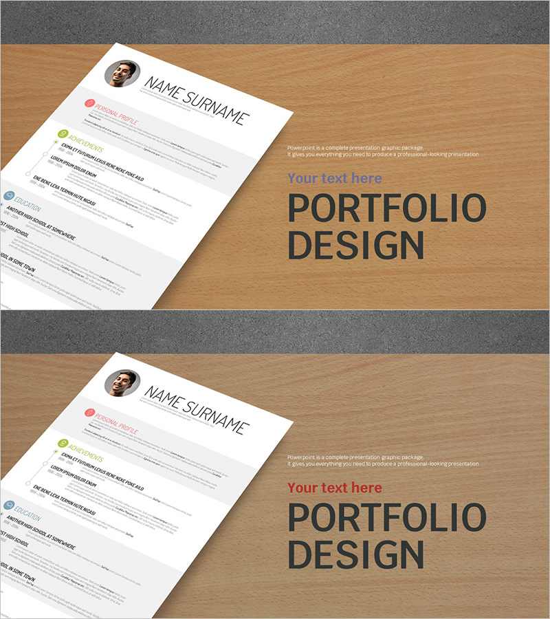 포트폴리오 디자인 슬라이드 표지 – 전문성과 창의성의 결합