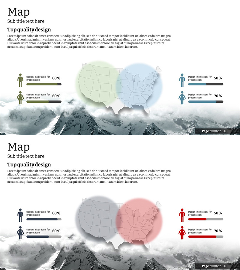 미국시장 사용자 성비 분석 – 청록과 회색의 조화