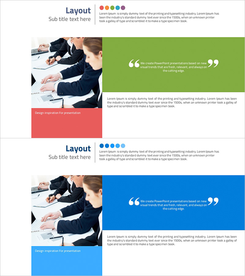 전략 메시지와 고객 후기를 담은 인용형 슬라이드