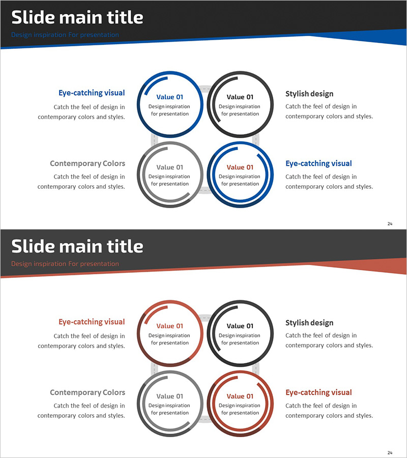 원형 그래프 다이어그램으로 사업 소개