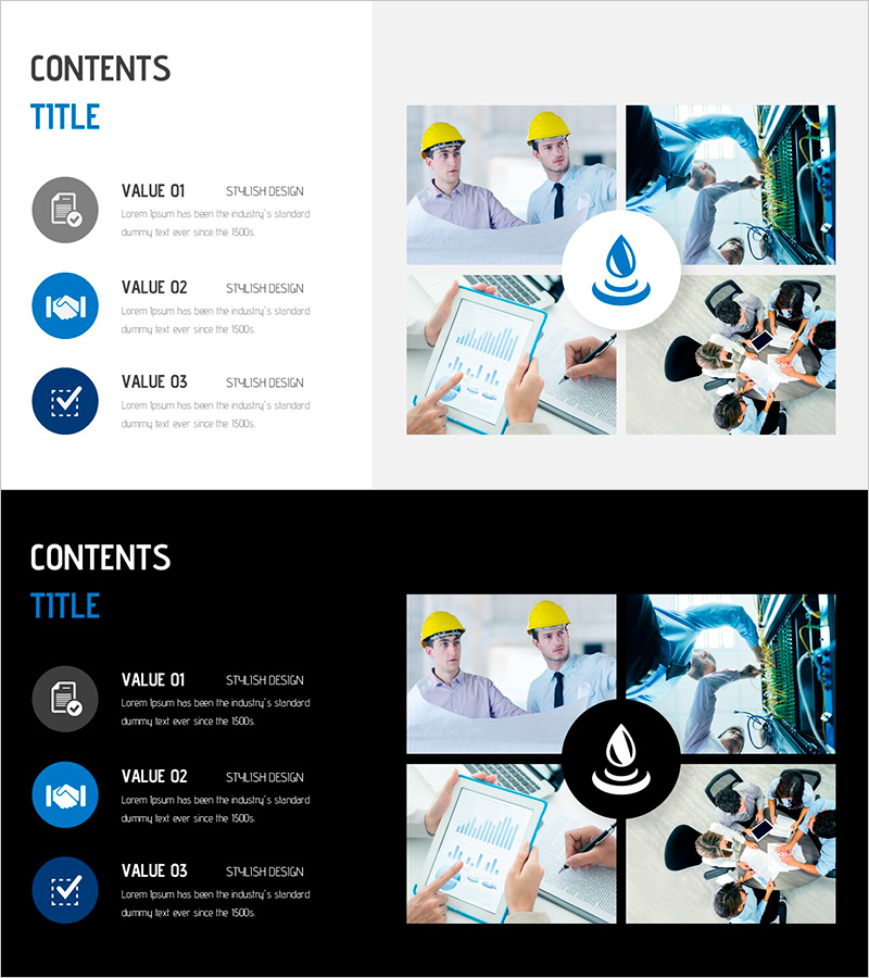 수자원 활용을 극대화한 와이드 프레젠테이션 템플릿 – 기술개발 전략을 담은