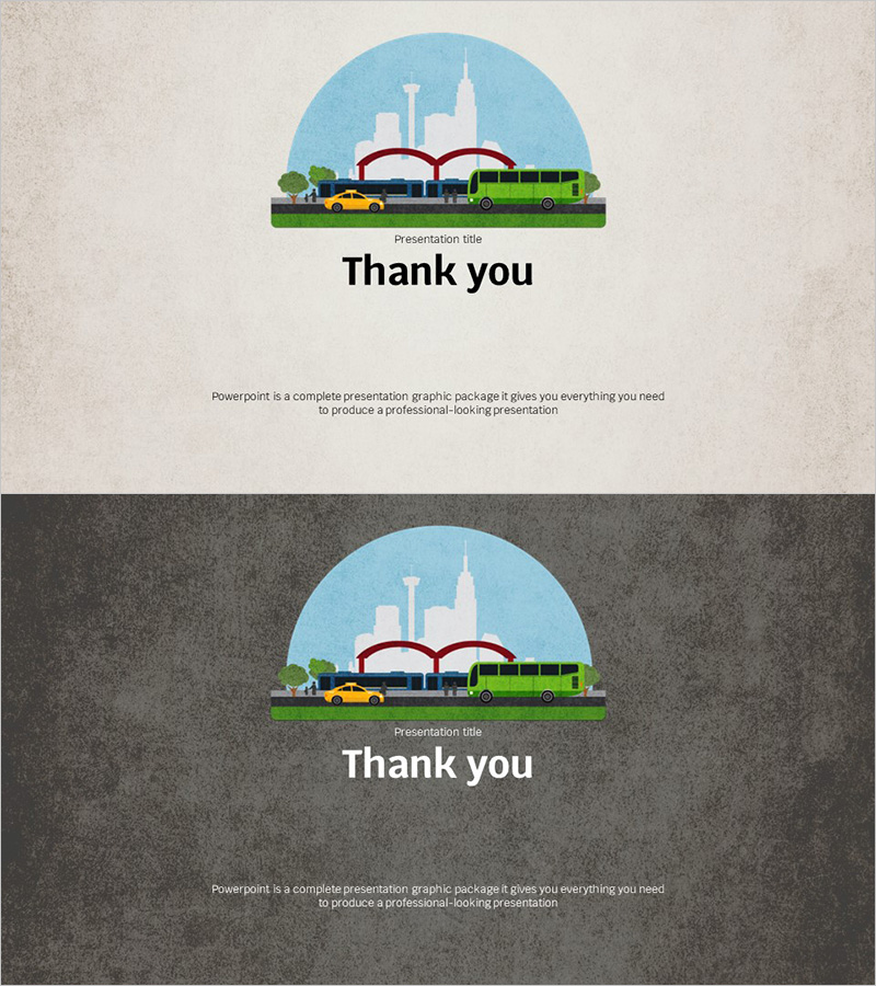 교통수단 템플릿 엔딩 표지 – 전문성과 함께하는 감사 인사