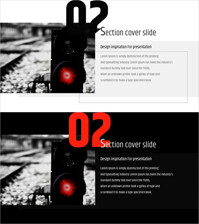 모던 와이드 템플릿을 활용한 섹션 개요 슬라이드