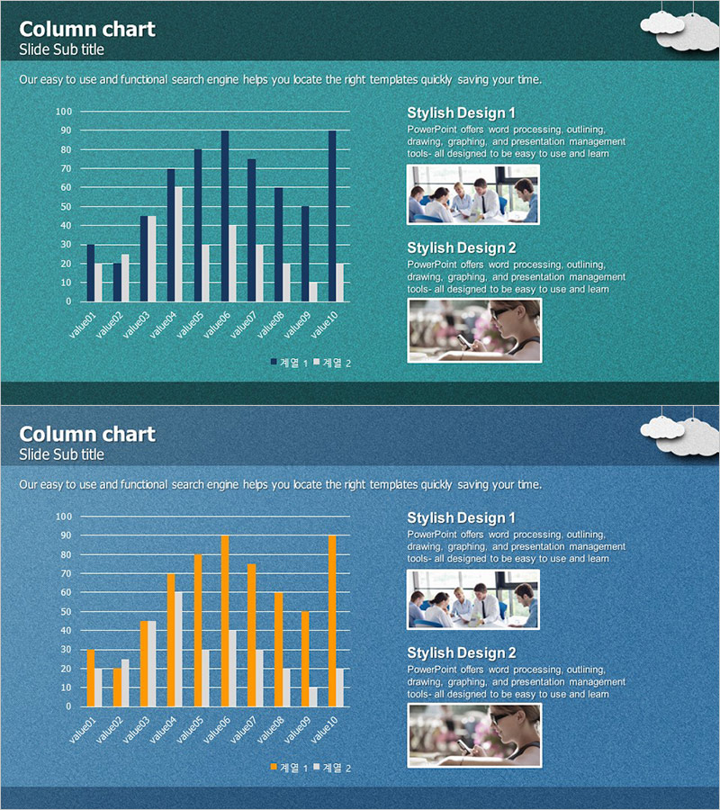 비즈니스 기대효과 & 그래프 – 성장을 시각화하는 프레젠테이션