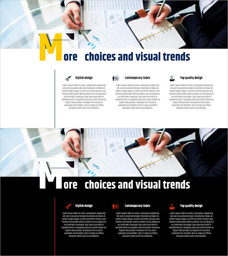 타이포 그라피 와이드 템플릿 – 비즈니스 비전 및 전략 소개