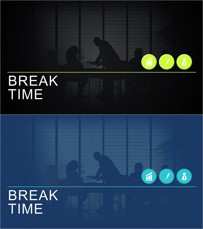 비즈니스 재정관리 템플릿 – 휴식 시간