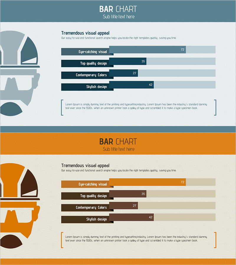 가로막대 그래프로 시장 분석 시각화 – 청록과 주황의 조화