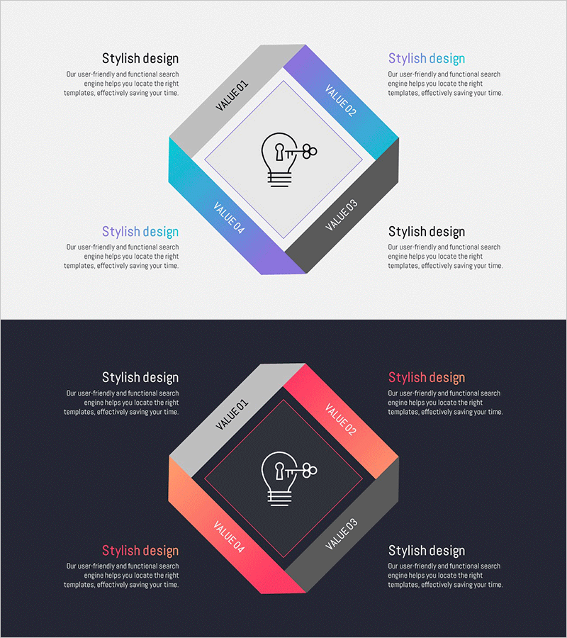 에너지 사업 분야 다이어그램 슬라이드 – 흐름과 확산