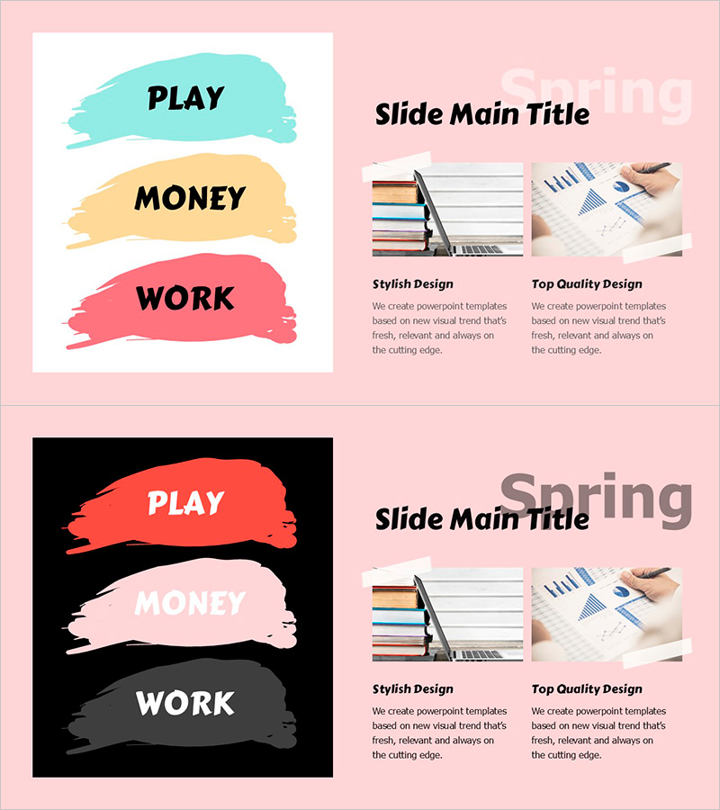 봄 파스텔 와이드 파워포인트 템플릿 이미지&텍스트4 – 경영진에게 영감을 주는 비전