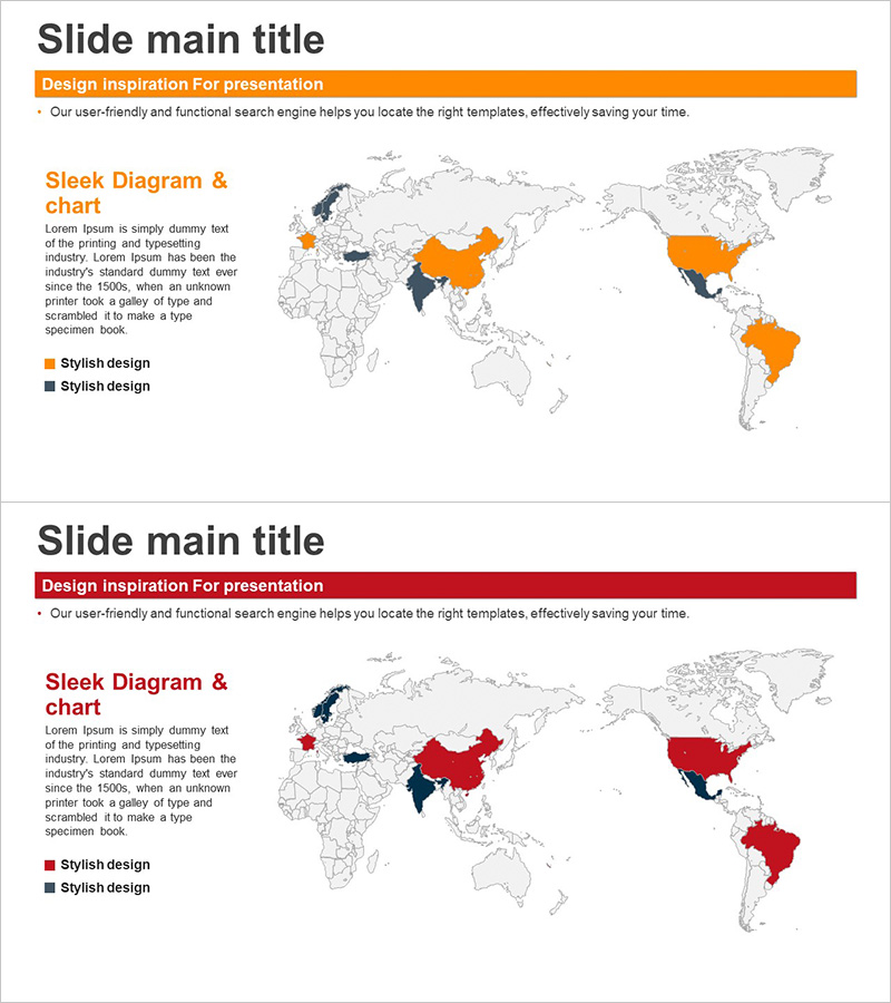 글로벌 네트워크 타겟 지역 분석 – 스타일리시 디자인으로 시각화