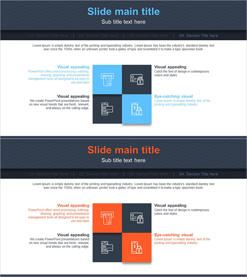 금융 비즈니스 사업영역 슬라이드 – 확산 다이어그램