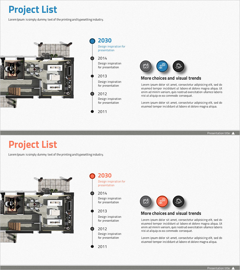 건축 회사 연혁 소개 – 시각적 흐름을 통한 연대기