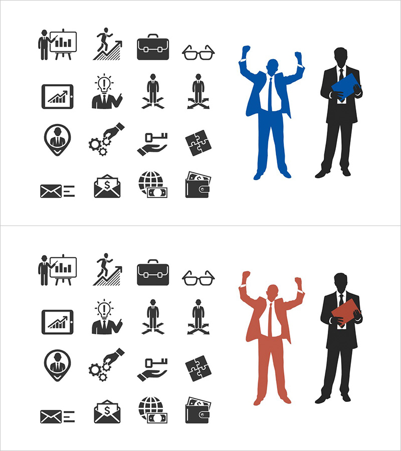 비즈니스 성과 시각화 인포그래픽 슬라이드 – 성공의 열쇠
