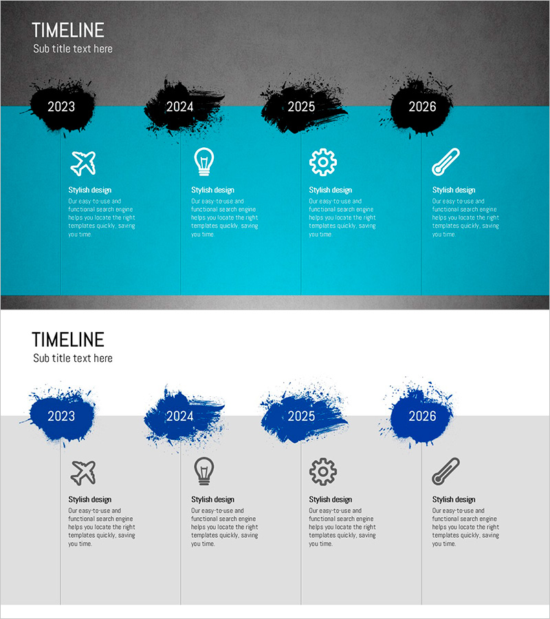 페인트 스플래쉬 템플릿 타임라인 - 사업추진 전략