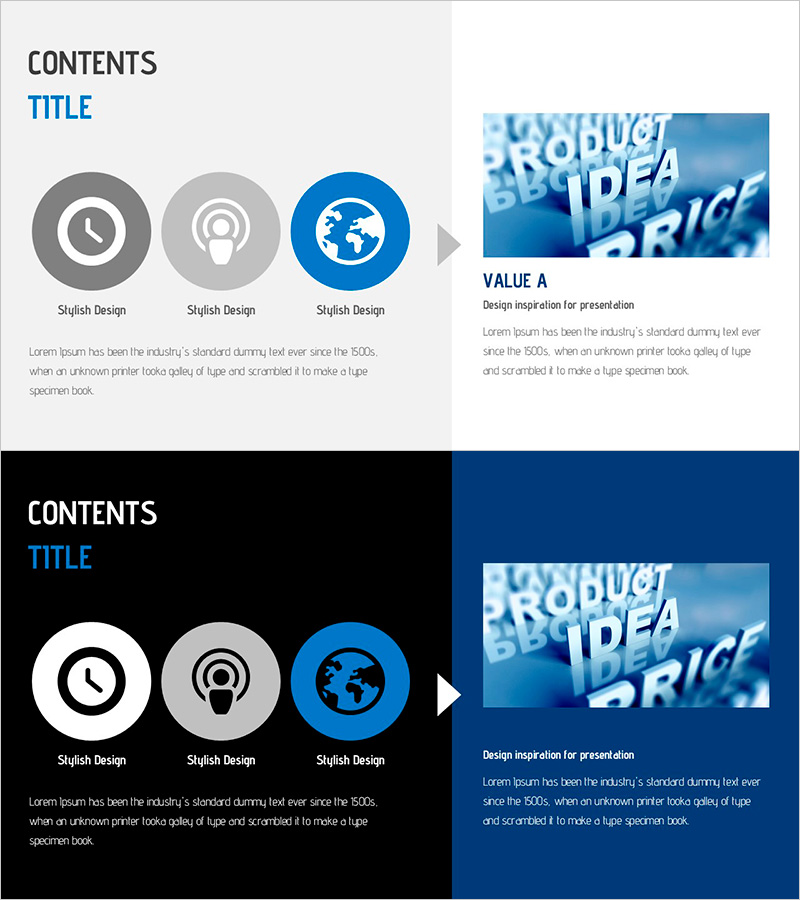 수자원 활용 프레젠테이션 템플릿 아이콘&텍스트