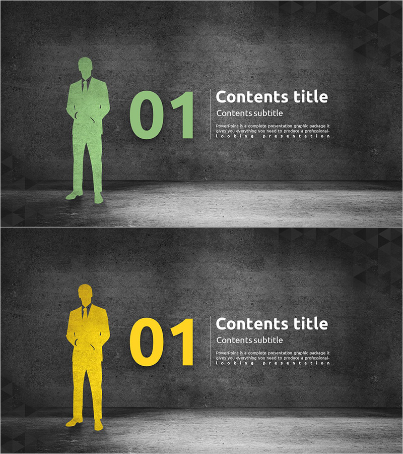 비즈니스 실루엣 간지 슬라이드 – 전문성과 창의성