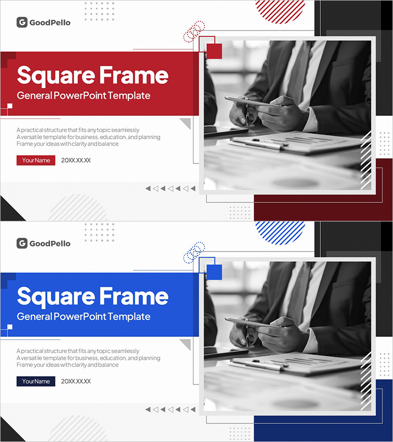 스퀘어프레임 범용 템플릿 커버 - 비즈니스를 위한 실용적인 디자인