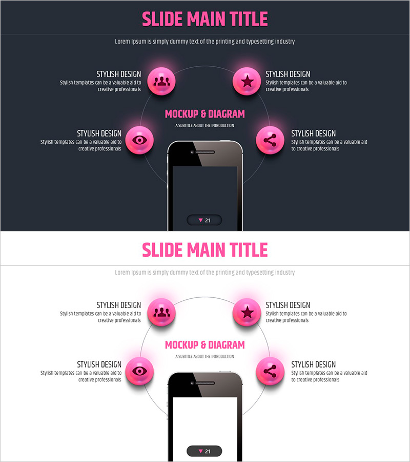 4색 인포그래픽 템플릿 – 제품 및 서비스 소개