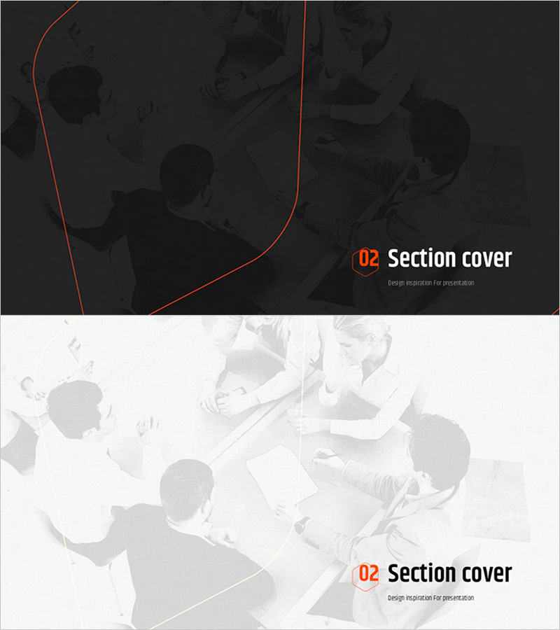 오렌지 육각형 슬라이드 템플릿 – 현대적 간지