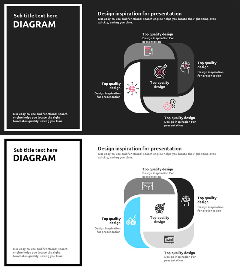 감각적인 클라우드 템플릿 다이어그램2 – 비즈니스 전략을 강화하다