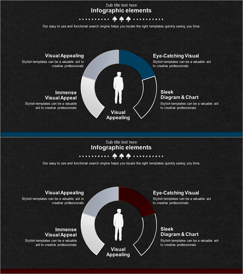 비즈니스맨 사업영역 다이어그램 – 시각적 표현 강화