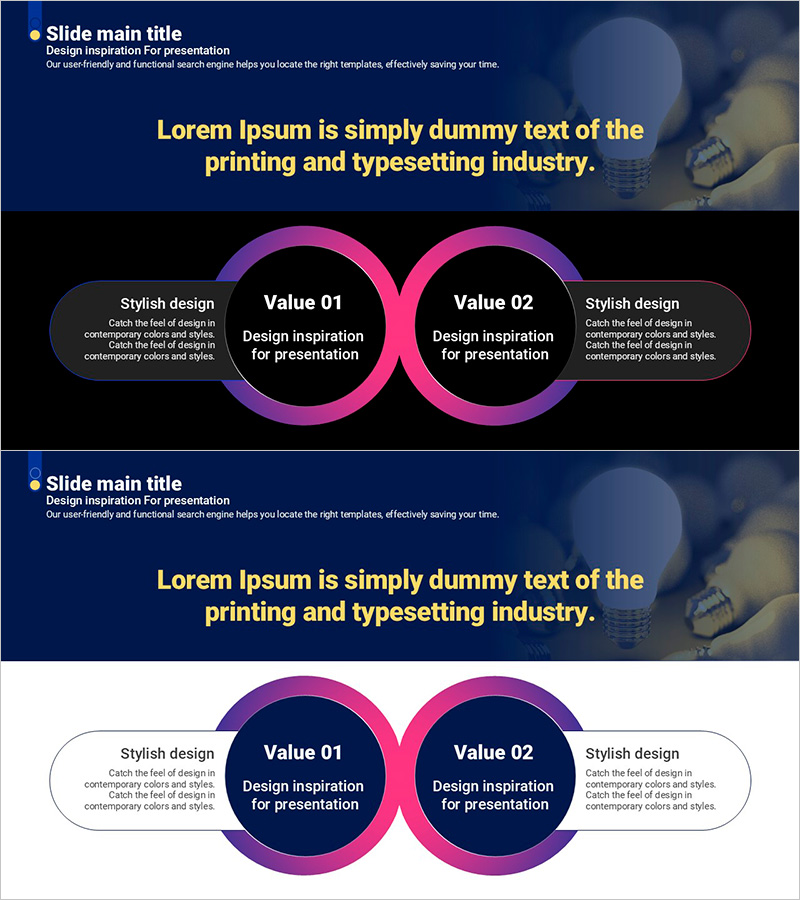 곡선형 다이어그램으로 제품과 서비스 소개 – 비전과 전략