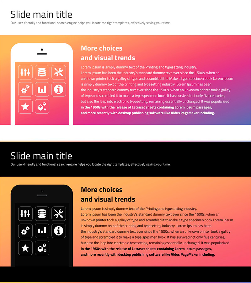 소셜 네트워크 공유를 위한 와이드 템플릿 – 시각적 트렌드