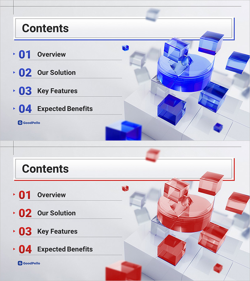 모던한 글래스 큐브 그래픽 디자인 목차