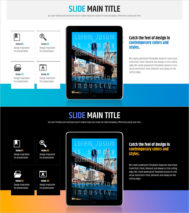 신문 와이드 파워포인트 템플릿 목업