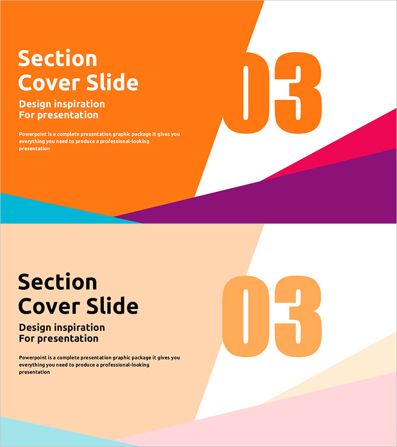 컬러 테마의 프레젠테이션 템플릿 – 다양한 디자인 영감