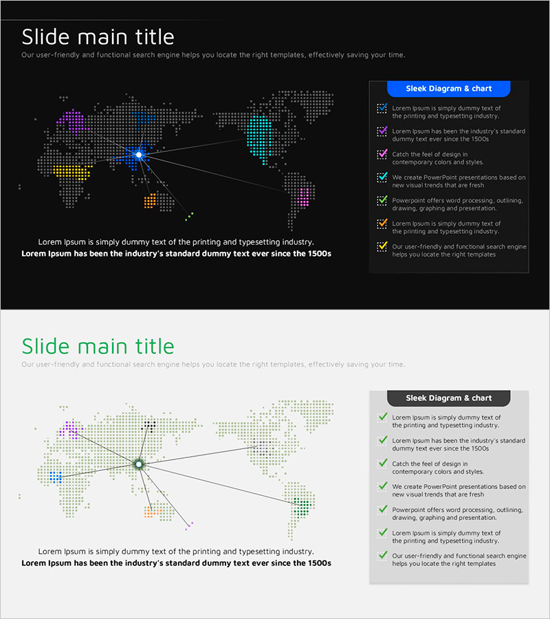 무한 에너지 와이드 PPT 지도 - 글로벌 네트워크 분석
