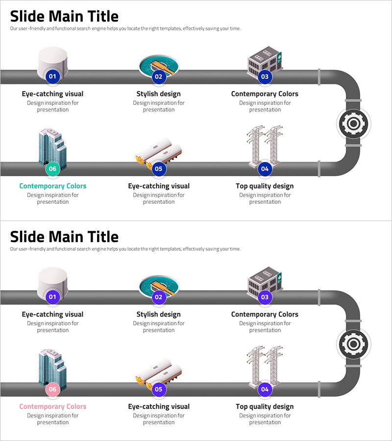 디자인 영감을 주는 인포그래픽 슬라이드