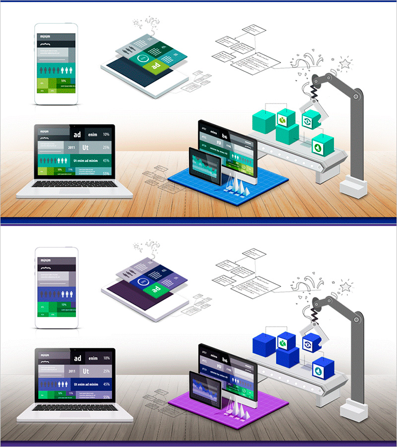 데이터 시각화를 위한 모던 인포그래픽 슬라이드